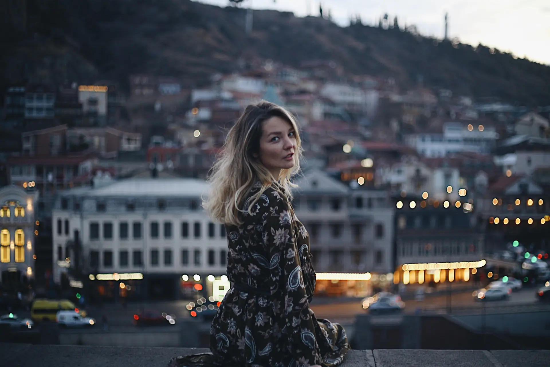 Wedding couple enjoying dinner in Georgia
